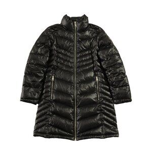 Michael Kors Jacket Womens Size M Black Quilted Packable Down Puffer Long Coat